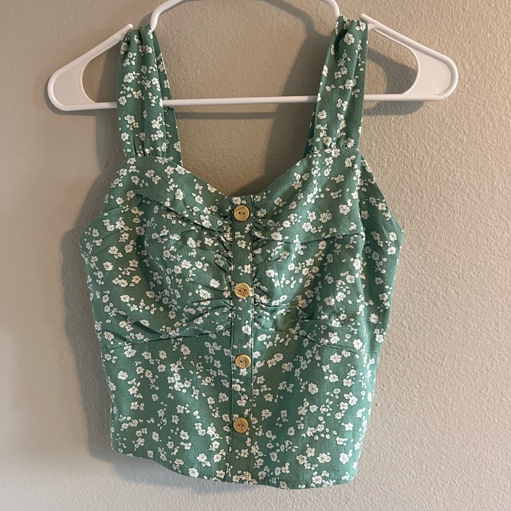 Monteau Los Angeles Green Crop Top